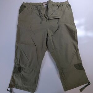Jamaica Bay Olive Green Cargo Capri Pants Womens 18W Drawstring Utility Cropped